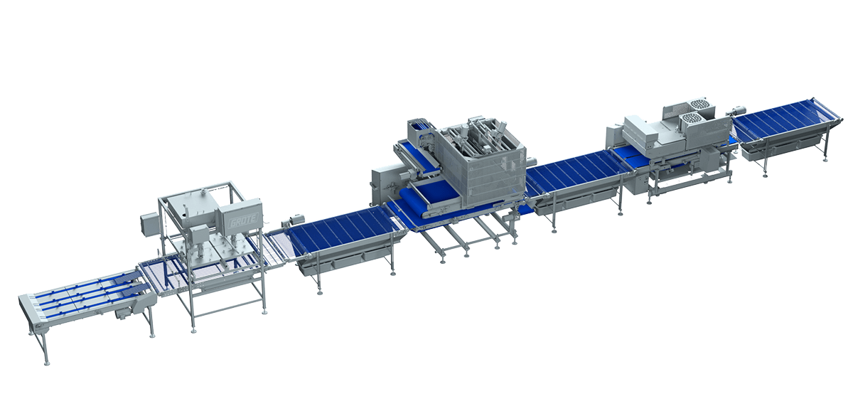 Grote pizza topping equipment line model. 